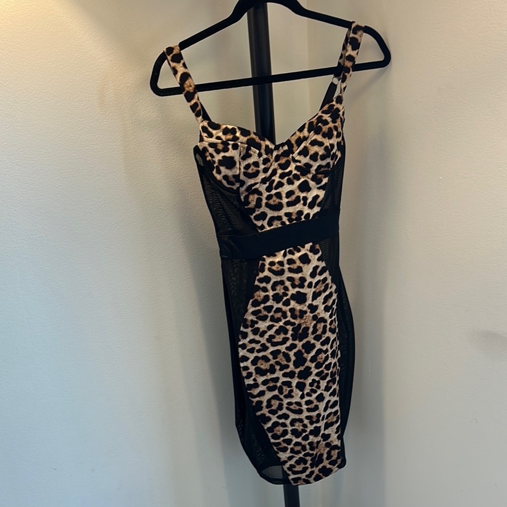 Oh Polly Leopard Print Maxi Dress